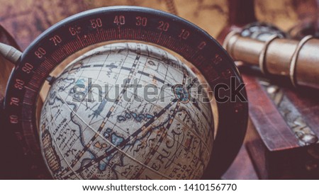 Old World Globe Model With Scale Pedestal Stand