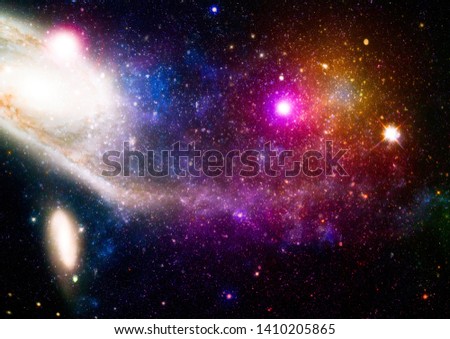 Sparkle shinny blue star particle motion on black background, starlight nebula in galaxy at universe Space background. This image furnished by NASA
