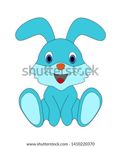 rabbit bunny blue animal cute drawing illustration