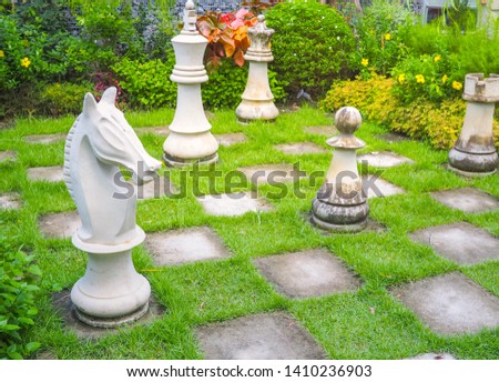 chess statue on garden park