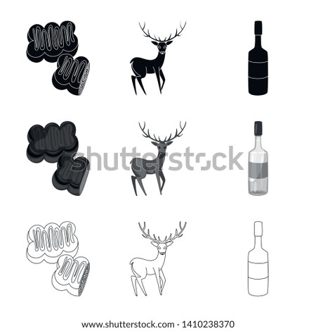 Vector illustration of traditional and tour symbol. Collection of traditional and landmarks vector icon for stock.