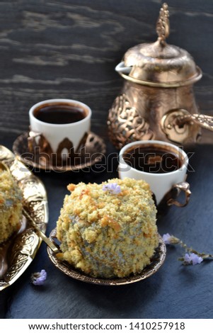 Homemade delicious chocolate muffins  / Armenian Little Cakes Vozni -  Porcupine Cake