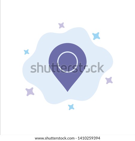 Map, Location, Pin, World Blue Icon on Abstract Cloud Background
