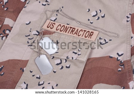 us contractor uniform with dog tags