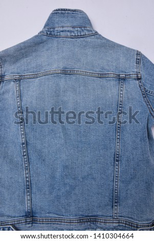 Back of surface and seams of the denim jackets.


