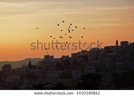 Break of dawn over Amman, Jordan 
