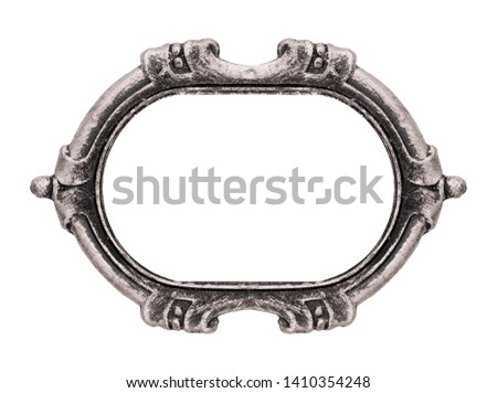 Silver gothic frame for paintings, mirrors or photos. Design element with clipping path