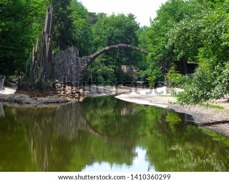 Famous Devil's Bridge (Rakotzbrucke), Azalea and Rhododendron Park Kromlau, Germany