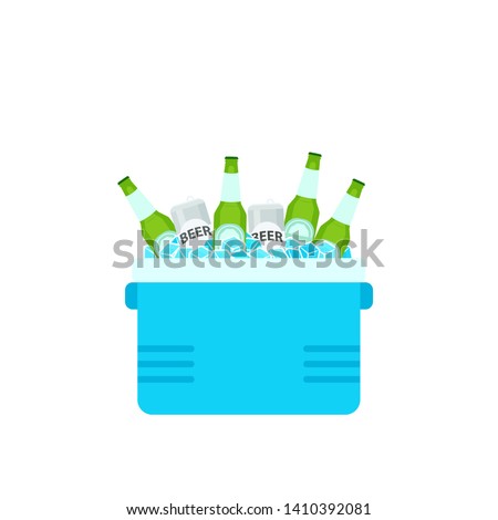 Beer cooler icon. Picnic clipart isolated on white background