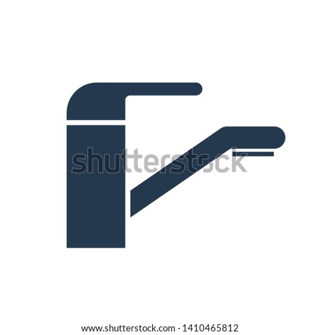 Faucet simple silhouette. Plumbing clipart isolated on white background