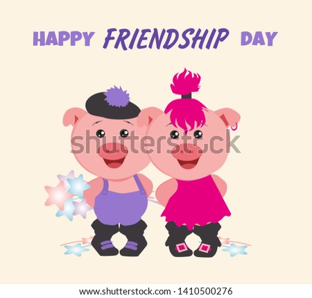 Illustration of happy friendship day. 