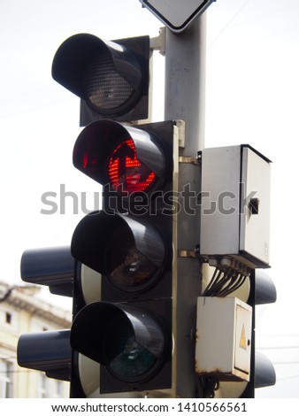 Red light traffic light with a turn