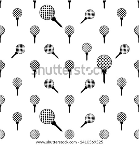 Golf Ball On Tee Icon Seamless Pattern Vector Art Illustration