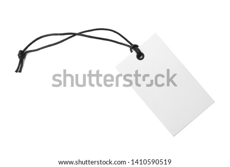 Cardboard tag with space for text on white background