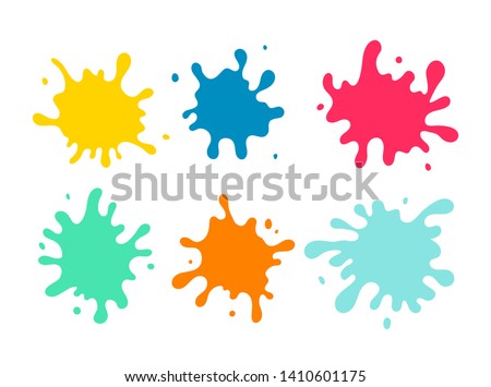 Colorful paint spots set. Paint splash isolated on white background. Vector illustration design
