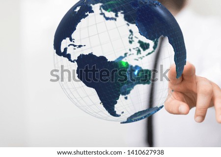 world wide connection in hand