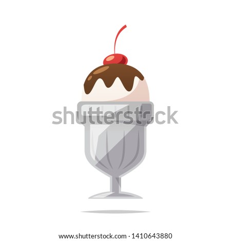 Sundae ice cream vector isolated illustration