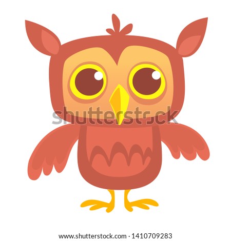 Funny and cute cartoon owl illustration