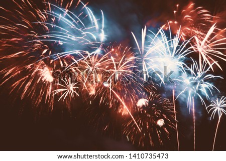 colorful fireworks for abstract , anniversary, celebration and new year background
