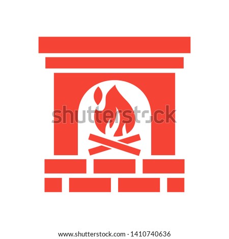 Fireplace icon vector illustration design template - Vector