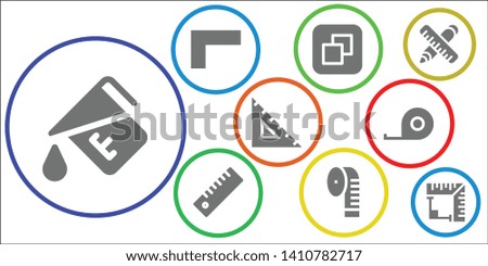 width icon set. 9 filled width icons.  Collection Of - Measure, Ruler, Size, Measuring tape, Tape measure, Angle