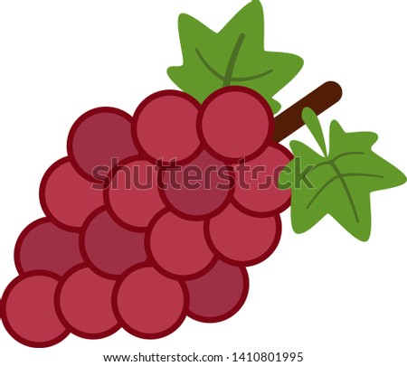 Grapes flat illustration on white