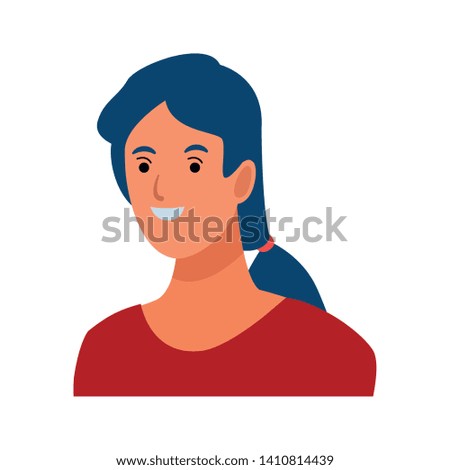 woman avatar cartoon character portrait profile style 