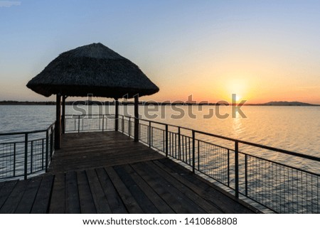 beautiful sunset in the Danube Delta , Romania