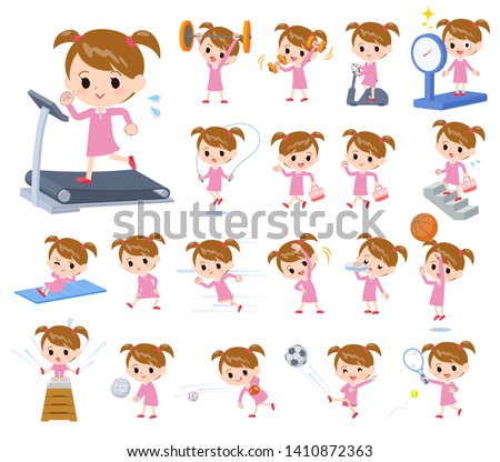 A set of girl on exercise and sports.There are various actions to move the body healthy.It's vector art so it's easy to edit.
