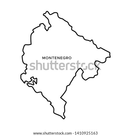 Outline Map of Montenegro Vector Design Template. Editable Stroke