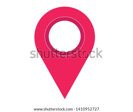 red location pins on white background