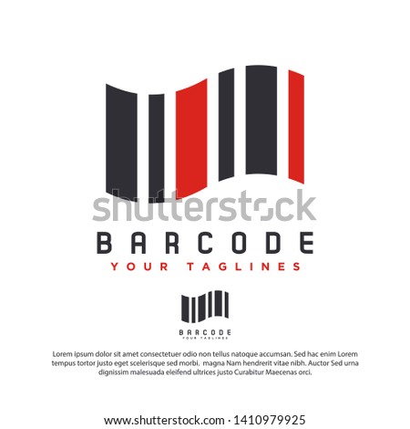 simple barcode vector logo, with abstract style