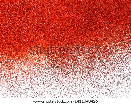 Red Glitter Texture on white background 