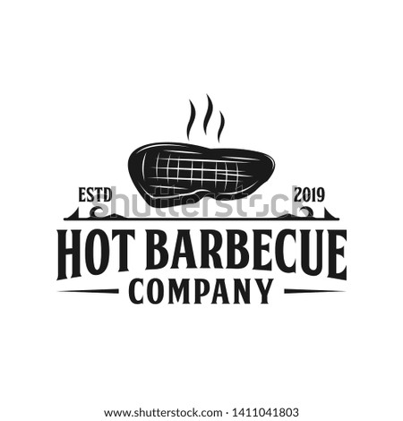 Hot barbecue vintage logo design