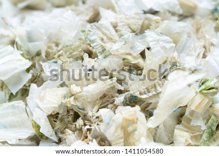 Plastic bag waste degradation for the recycled. Waste management concept