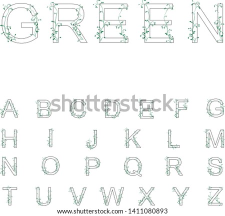 ABC Transparent letters of the alphabet with green grass