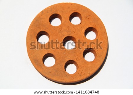 Grate made from clay with white backgrounds