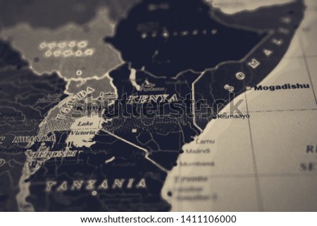 Kenya on map travel background