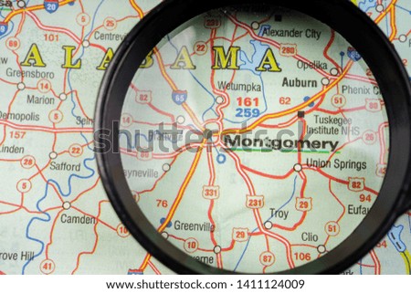 Montgomery on usa map background