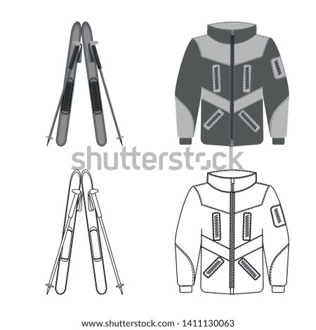 Isolated object of mountaineering and peak sign. Collection of mountaineering and camp vector icon for stock.