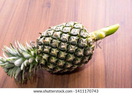 Pineapple on a wooden table