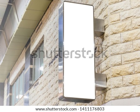 Mockup image of Blank billboard white screen posters and led outside storefront for advertising