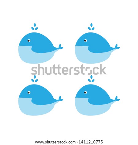 cartoon whale on the white background.
Colorful of cartoon whale.