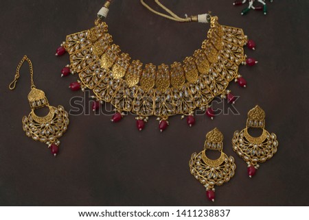 indian ethnic jewellery in studio lighting 