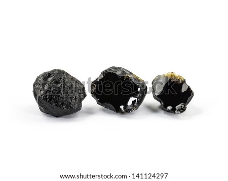 Tektite Meteorite isolated on white background