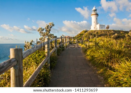 Byron Bay Lighthouse in the morning Royalty-Free Stock Photo #1411293659