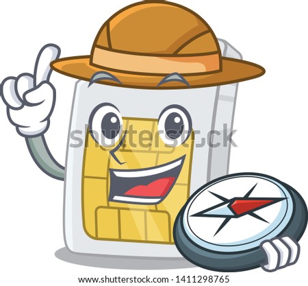 Explorer simcard isolated with in the cartoon