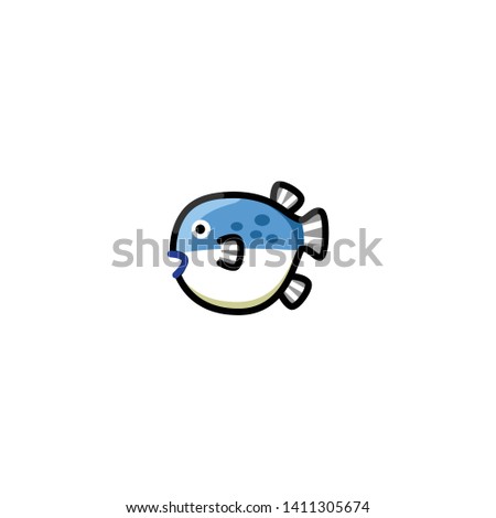 Isolated Fish Vector Icon, Emoji, Emoticon