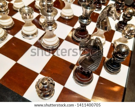 Chess board game, competition business concept