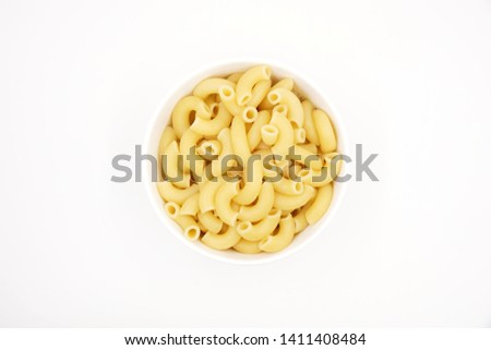 Elbow macaroni pasta made from durum wheat
 Royalty-Free Stock Photo #1411408484
